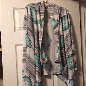 Aztec design a symmetrical hemline cover up